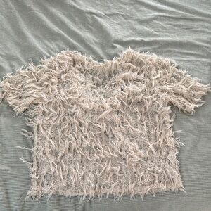 Women's Fuzzy Cream Top